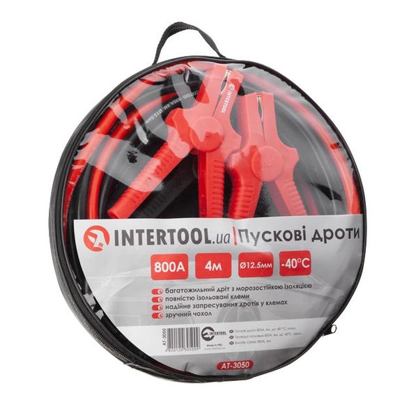 Провода пусковые 800А, 4м, до -40°C, чехол INTERTOOL AT-3050 AT-3050 фото