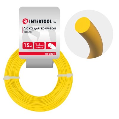 Лiска для тримера "коло", 1.6 мм x 15 м INTERTOOL DT-2301 DT-2301 фото