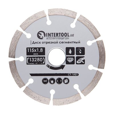 Диск отрезной сегментный алмазный, 115 мм, 16-18% INTERTOOL CT-1001 CT-1001 фото