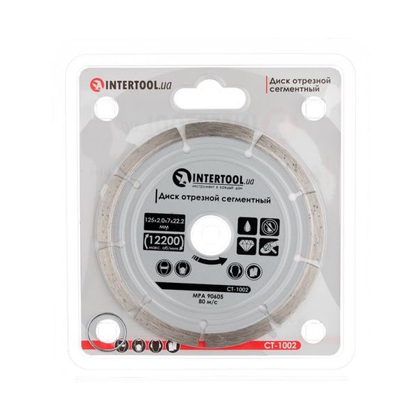 Диск отрезной сегментный алмазный, 125 мм, 16-18% INTERTOOL CT-1002 CT-1002 фото