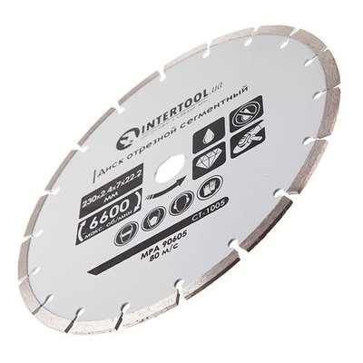 Диск отрезной сегментный алмазный, 230 мм, 16-18% INTERTOOL CT-1005 CT-1005 фото