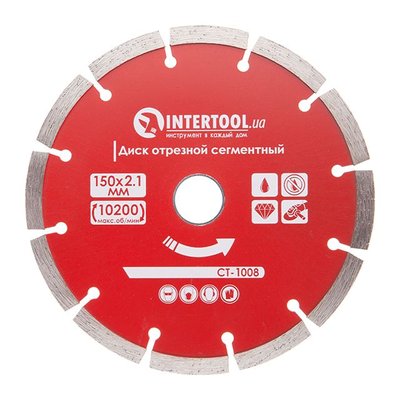 Диск отрезной сегментный алмазный, 150 мм, 22-24% INTERTOOL CT-1008 CT-1008 фото