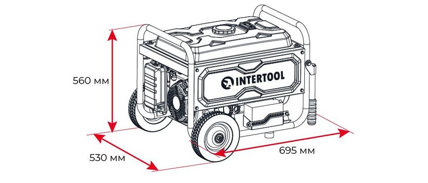 Генератор бензиновий STORM INTERTOOL 5/5.5 кВт, ручний старт, мідна обмотка DT-1155 фото